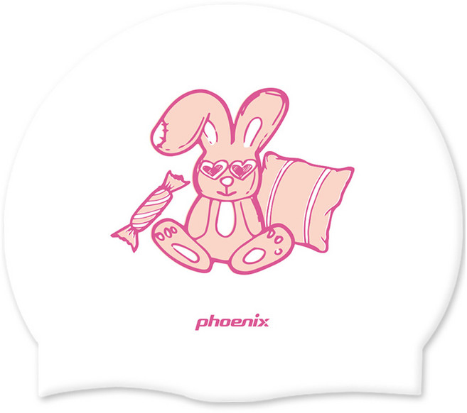 피닉스 디자인 실리콘 수영모 PCS-03, 캔디래빗화이트, 1개