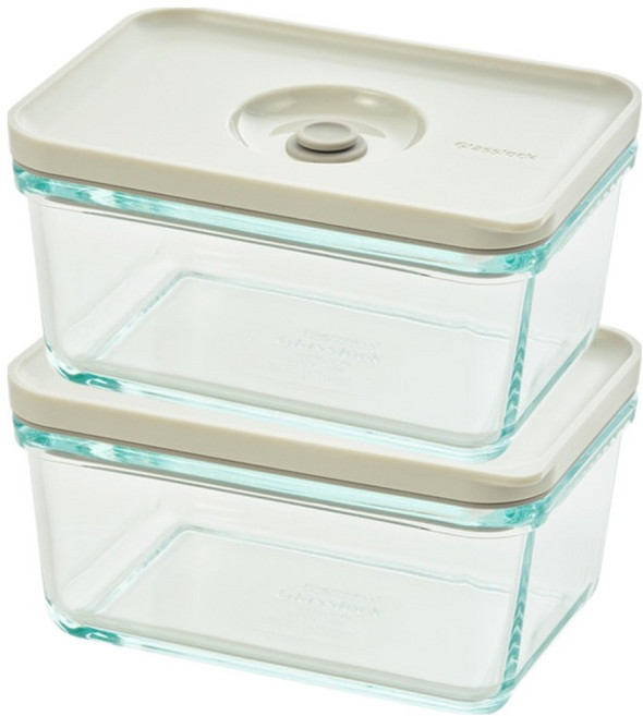 글라스락 버큠 900ml, 글라스락 버큠 직사각 900ml 2조 세트, 2개
