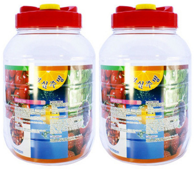 원형 적색캡 과실주 담금주 매실병, 2개