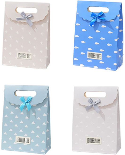 마켓감성 플랩 리본 선물가방12P 대형, 라이프, 1세트