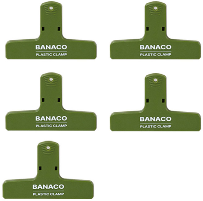 바나코 펜시 플라스틱 클램프, 그린, 5개
