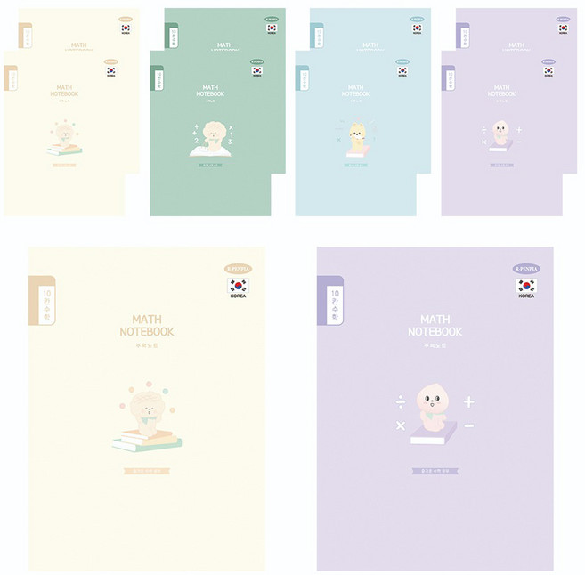 펜피아 1000 초등 10칸 수학 제본 노트, 랜덤발송, 10개