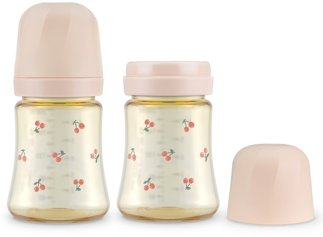 그로미미 유아용 PPSU 체리쉬 젖병, 스윗피치, 200ml, 2개