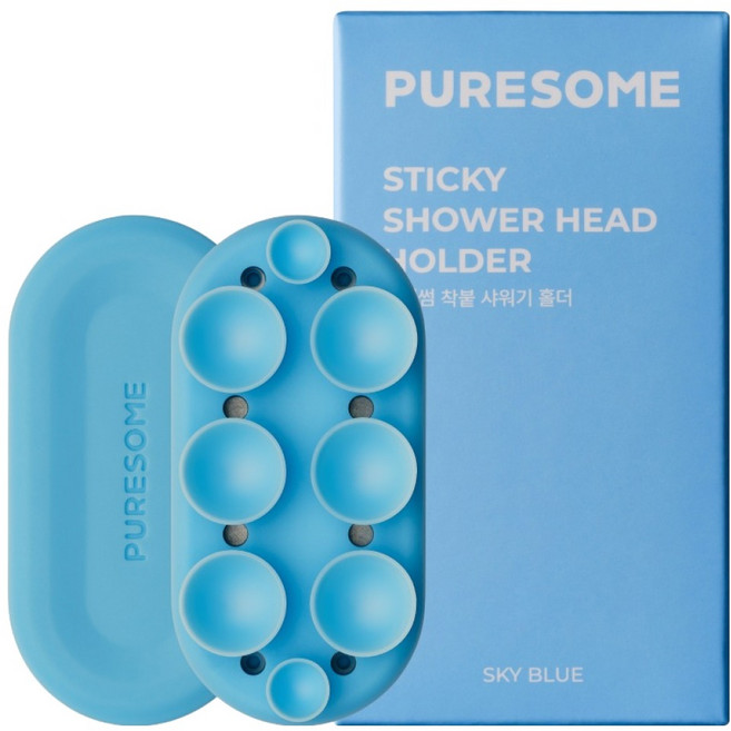 퓨어썸 착붙 샤워기 홀더, 스카이블루