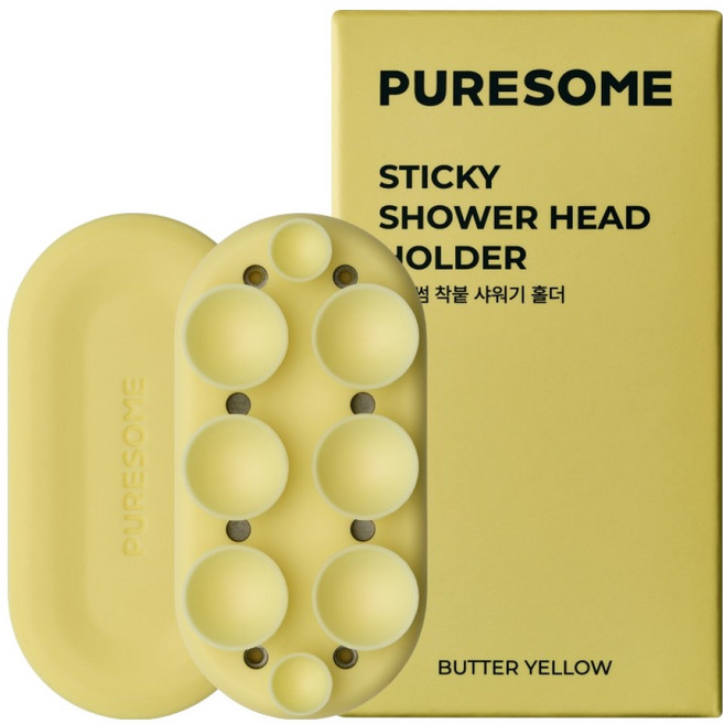 퓨어썸 착붙 샤워기 홀더, 버터옐로우