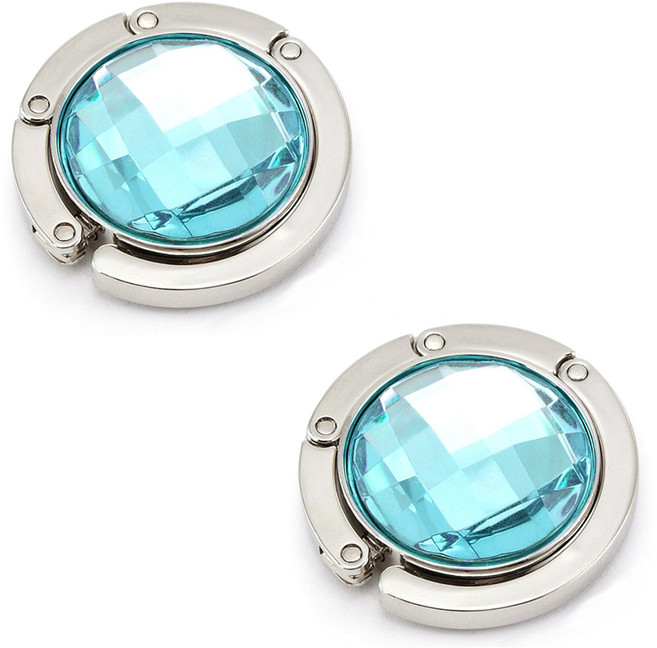 모나코올리브 휴대용 테이블 비즈 가방걸이 후크, 에메랄드, 2개