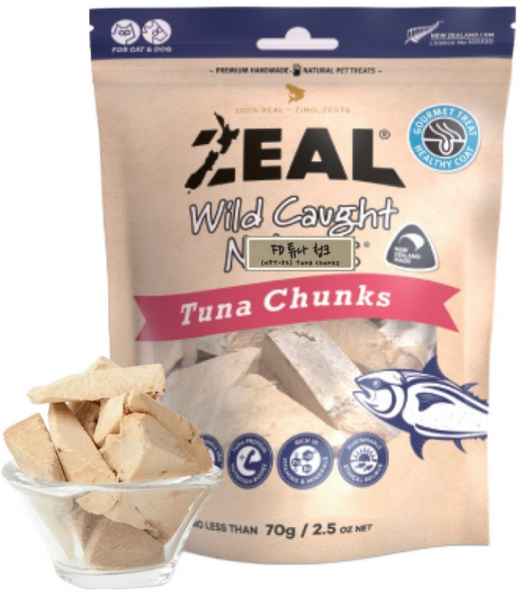 질 반려동물 뉴질랜드 수제 간식, 참치, 70g, 1개