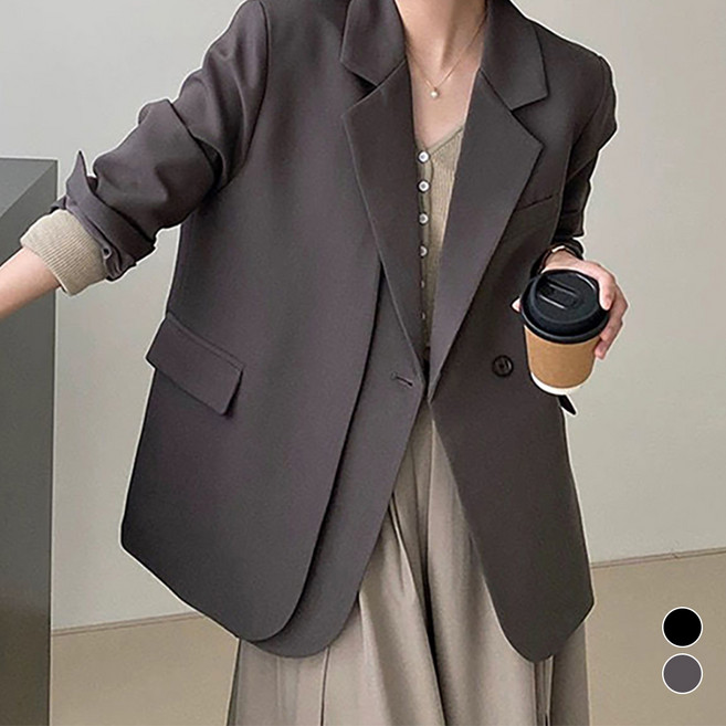 Paperments 女款斜紋線條春季秋季休閒西裝外套 10029