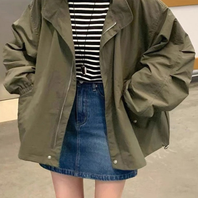 페이퍼먼츠 여성용 캐주얼 스타일 항공 바람막이 점퍼 10246