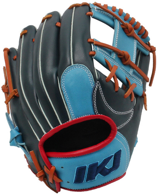 IKJ 내야수용 야구 글러브 우투용 GR BP-2 25, NAVY + SKYBLUE, 1개