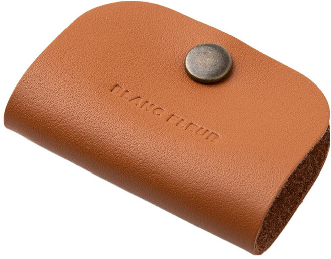 블랑플뢰르 소가죽 라운드 케이블 이어폰 정리홀더, 탄색, 1개