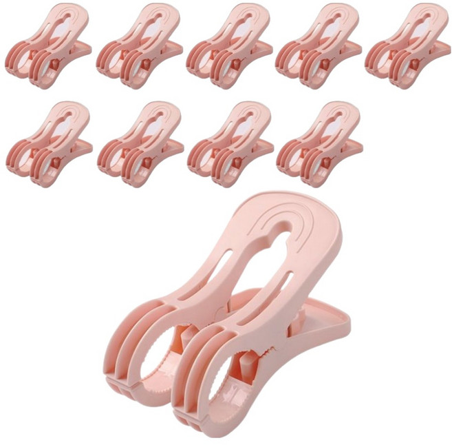 오코로 이불용 2중 빨래집게 대형, 핑크, 10개