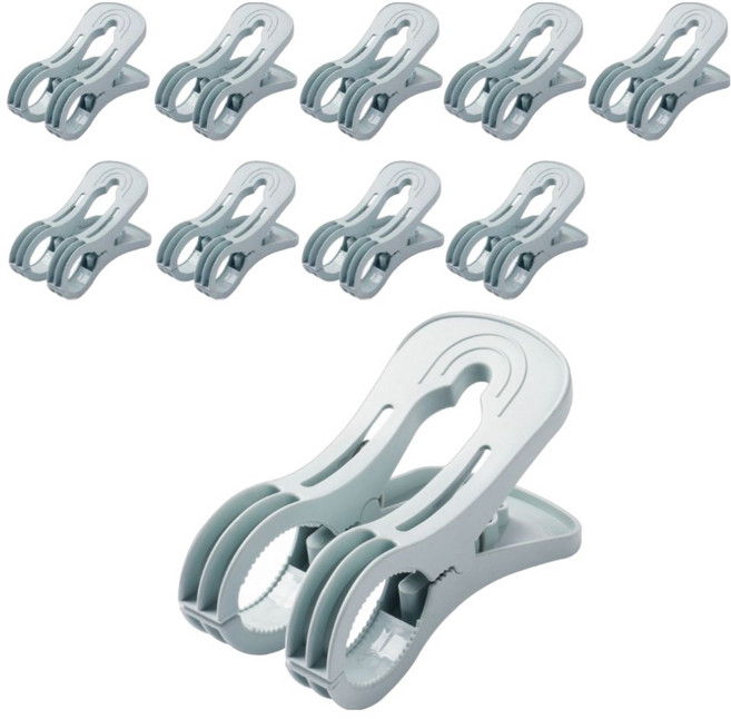 오코로 이불용 2중 빨래집게 대형, 블루, 10개