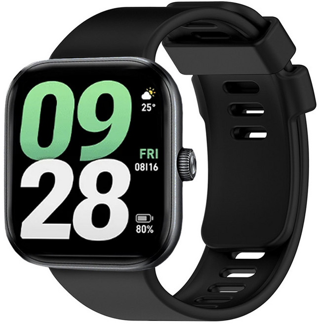 스페이스쉴드 버튼형 실리콘 스트랩, 블랙, 1개