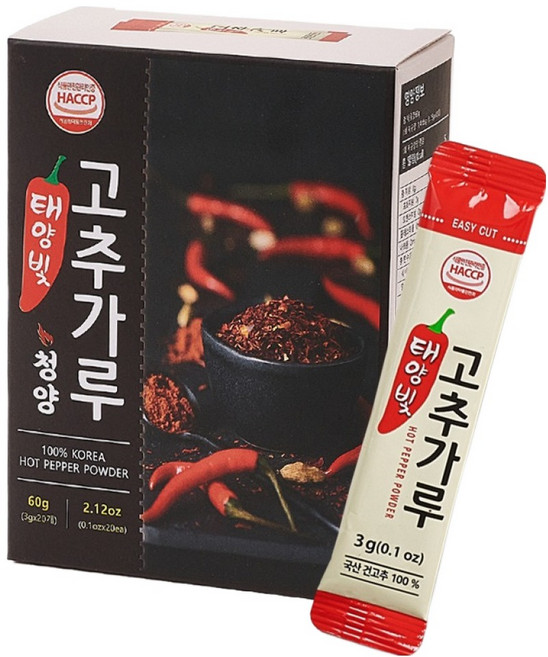 국산 태양빛 청양 고춧가루 스틱 20p, 60g, 1개