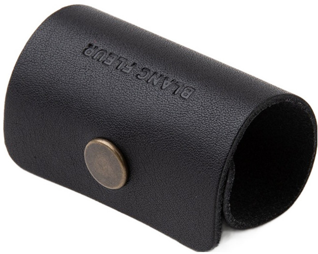 블랑플뢰르 소가죽 케이블 이어폰 정리홀더, 블랙, 1개