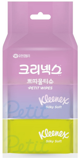 크리넥스 실키소프트 쁘띠 물티슈 휴대형, 45g, 8매, 6개