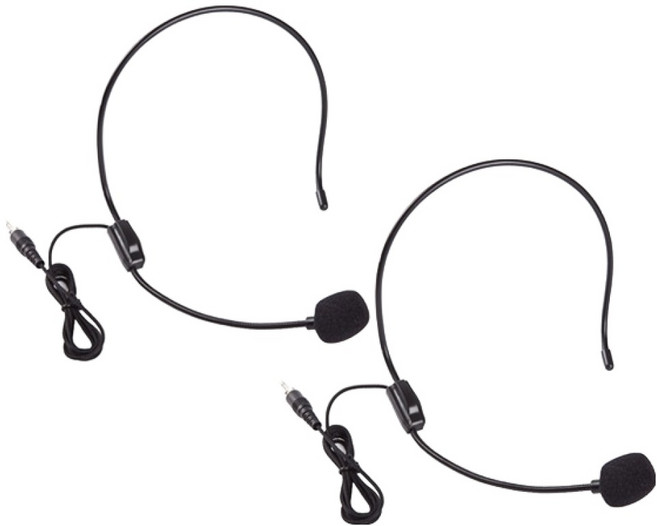 지오비즈 고성능 슬림형 헤드마이크 2p, 블랙