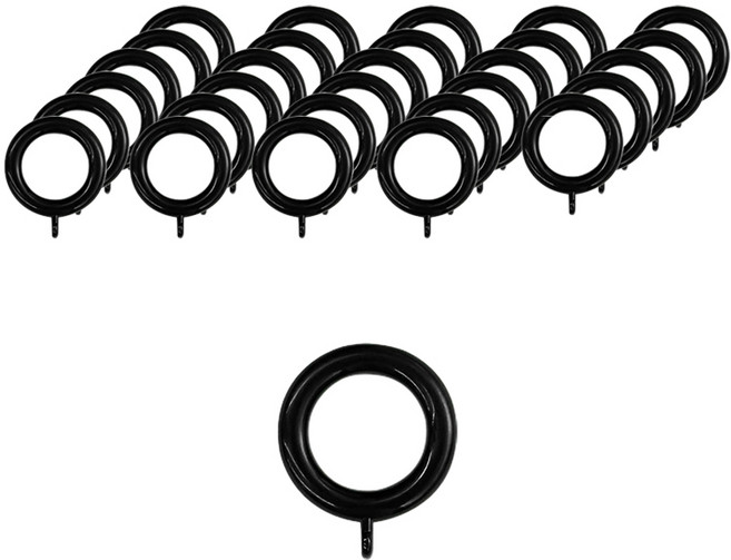 더원홈데코 커튼봉용 커텐링 25mm, 블랙, 30개