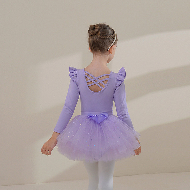 Bebeniz 女童閃亮亮片蝴蝶結點綴芭蕾舞裙