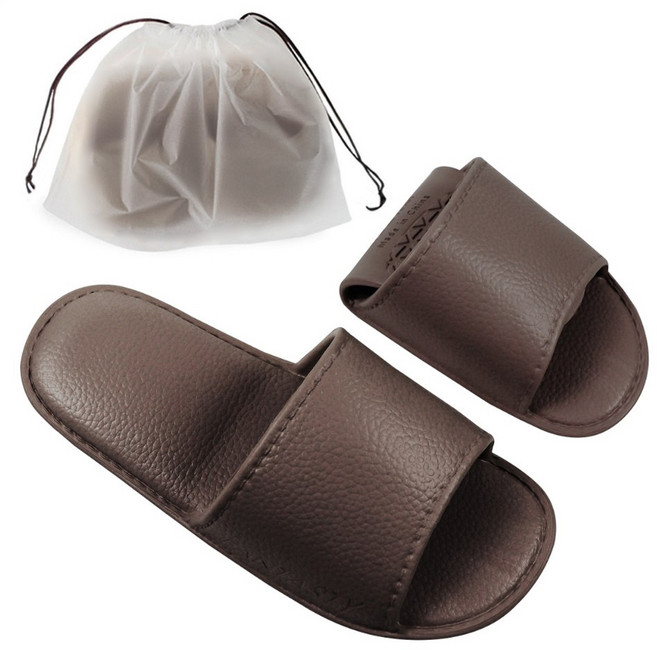 하늬통상 EVA 경량 여행용 실내슬리퍼, 브라운, 1개