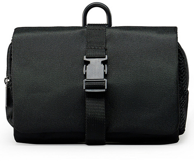 따봉오빠 휴대용 다용도 걸이형 수납 파우치 ONE SIZE(17 x 39 x 6 cm) JNHA1697, 블랙, 1개, 3단