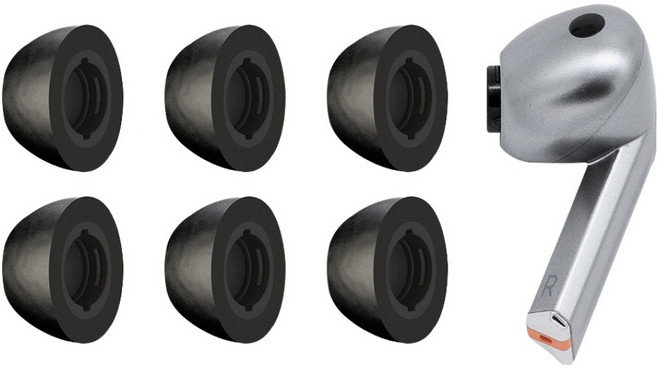 컴플라이 폼 NEW PACK 이어팁 S, 블랙, 6개, 갤럭시 버즈3 프로