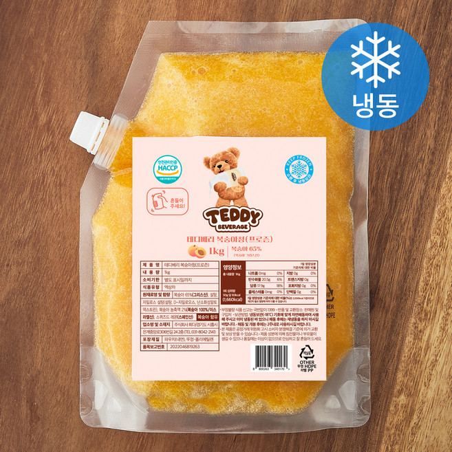 테디베리 복숭아청 (냉동), 1kg, 1개