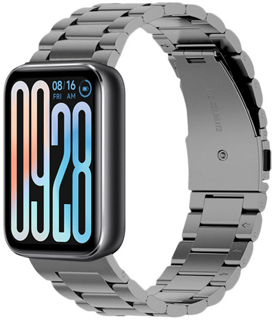 스페이스쉴드 샤오미 미밴드 9 프로 호환 스틸 스트랩, 딥그레이, 1개