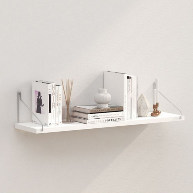 봄아리 무타공 벽걸이 선반, 화이트, 1단