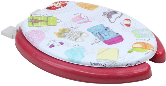 투투파파 에오스 쿠션 소프트 변기 커버 U형, 레드, 1개