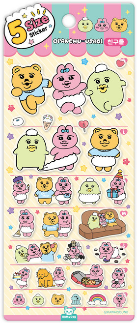 빤쮸토끼 5사이즈스티커 친구들, 도티도그, 도서