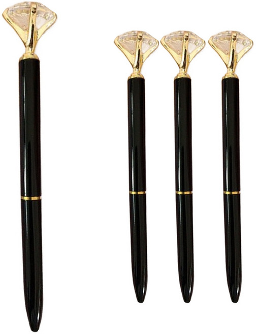 미소로운 글씨 잘써지는 펜, 보석 골드블랙, 4개
