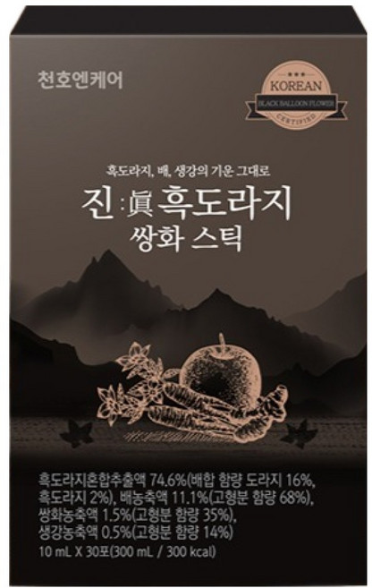 천호엔케어 진 흑도라지 쌍화 스틱, 300ml, 30개