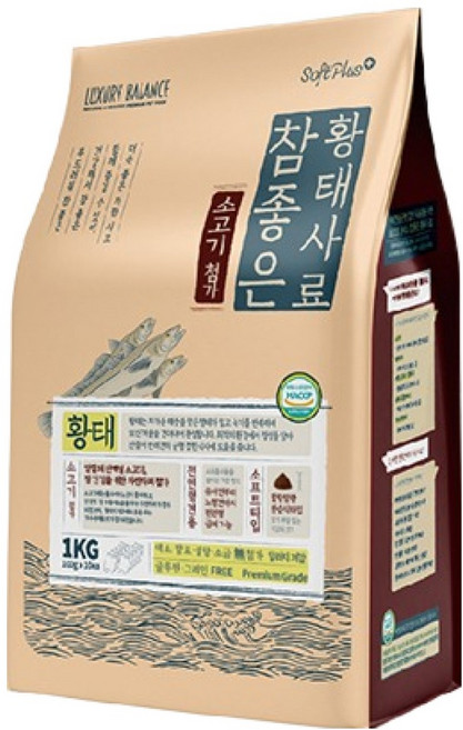 럭셔리발란스 전연령 강아지 소프트플러스 참좋은 황태 소프트사료, 소, 1kg, 1개