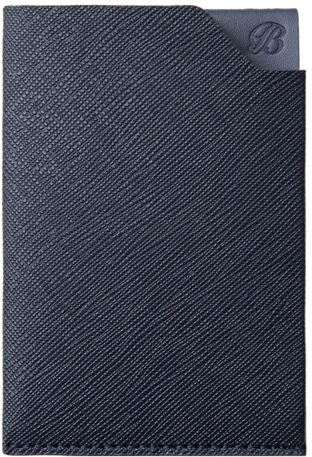 블랑플뢰르 소가죽 폴드 로고 미니 슬림 카드 지갑