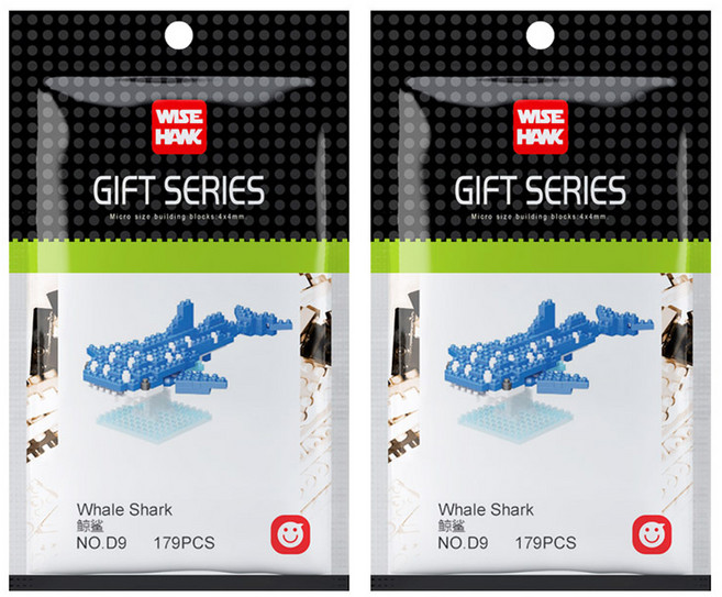 와이즈호크 나노블럭 아토나노 파란고래상어 D9wh, 혼합색상, 2개