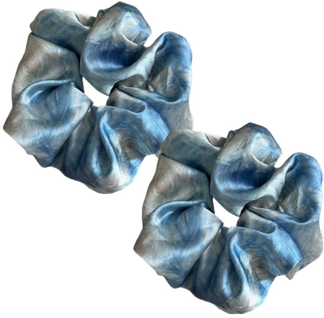 더플로우커머스 감성 고급 유화느낌 새틴 스크런치 2p