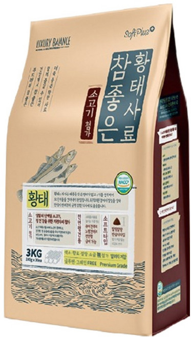 럭셔리발란스 전연령 강아지 소프트플러스 참좋은 황태 소프트사료, 소, 3kg, 1개