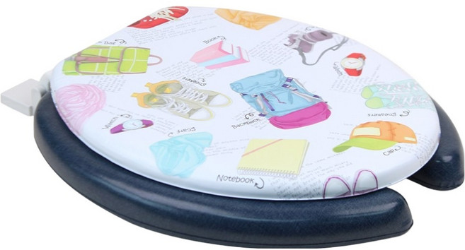 투투파파 에오스 쿠션 소프트 변기 커버 U형, 블루, 1개