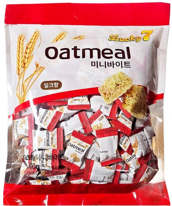럭키세븐 오트밀 미니바이트 과자, 1개 - 쿠팡