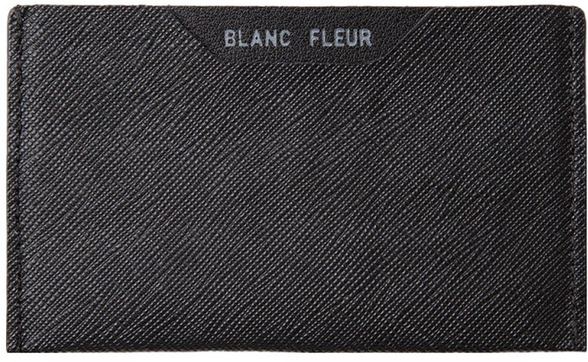 블랑플뢰르 소가죽 이니셜 로고 미니 슬림 카드 지갑