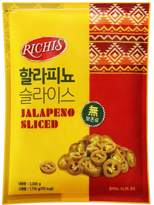 리치스 할라피뇨 슬라이스, 1개, 3kg