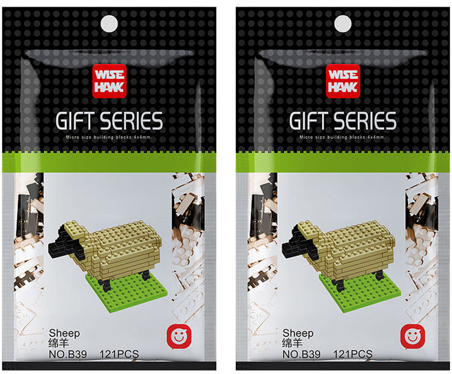 와이즈호크 양 나노블럭 B39wh, 혼합색상, 2개