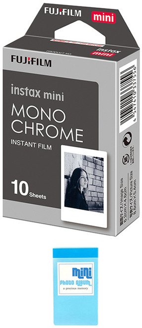 인스탁스 캐릭터 미니필름 모노크롬 10p + 1단앨범, 1세트, 인스탁스 미니필름 모노크롬