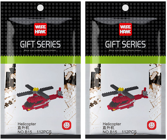 와이즈호크 소방헬기 나노블럭 B15wh, 혼합색상, 2개