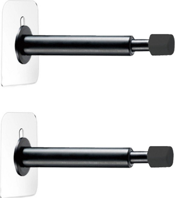 베이루 스프링 무타공 도어스토퍼, 블랙, 2개