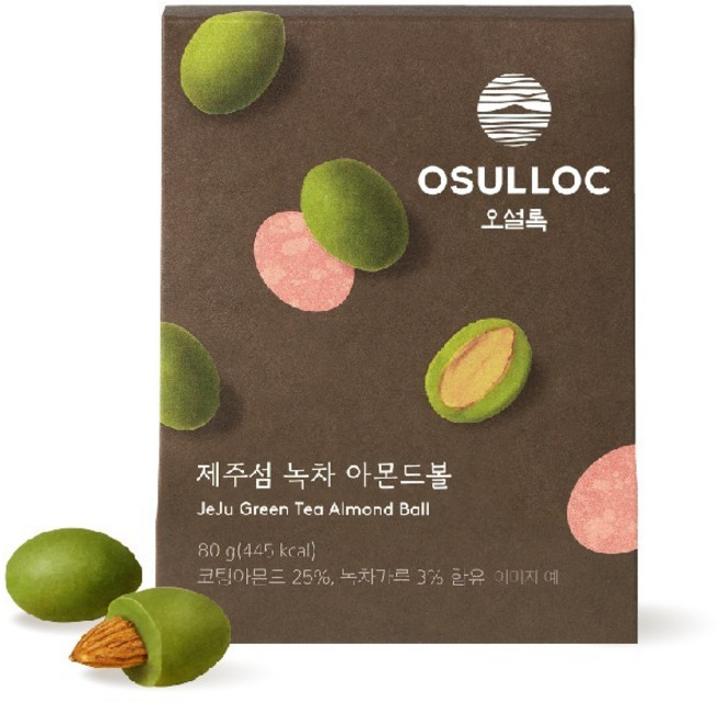오설록 제주섬 녹차 아몬드볼, 80g, 1개