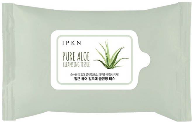 입큰 휴대용 퓨어 알로에 클렌징 티슈, 20매입, 1개