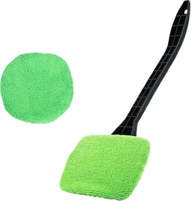 미라클리빙 자동차 유리 사이드미러 먼지 물기닦이 밀대걸레 + 걸레포 그린 2p 세트, 1세트